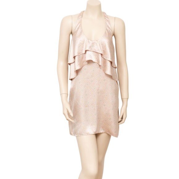 Bracewell Dresses & Skirts - Bracewell Cream Satin Patterned Minidress Preloved Size 8
